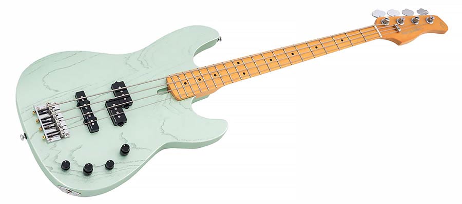 Sire Basses - P6 4/sgm - Mahogany+Ash Top 4-String Active Bass Guitar – Surf Green