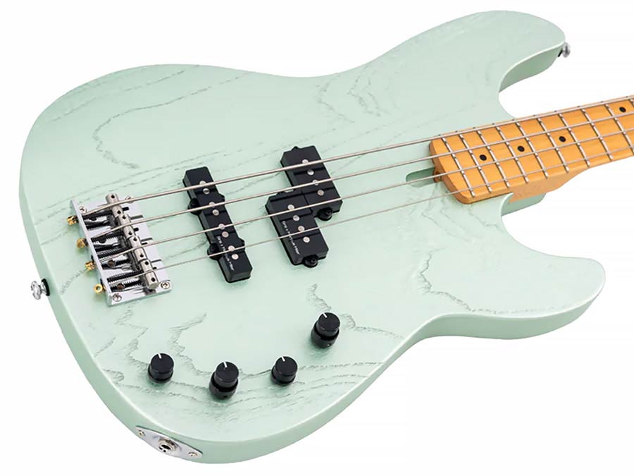 Sire Basses - P6 4/sgm - Mahogany+Ash Top 4-String Active Bass Guitar – Surf Green