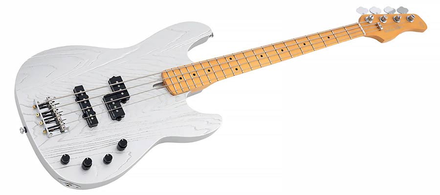 Sire Basses - P6 4/isv - Mahogany+Ash Top 4-String Active Bass Guitar – Inca Silver
