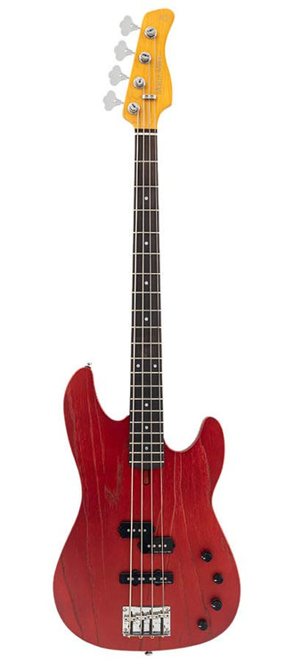 Sire Basses - P6 4/CAR - mahogany+ash top 4-string active bass guitar candy apple red – Apple Red