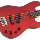Sire Basses - P6 4/car - Mahogany+Ash Top 4-String Active Bass Guitar – Apple Red