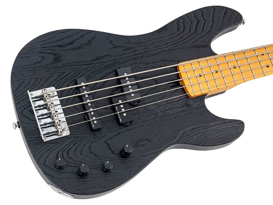 Sire Basses - P6 5/bk - Mahogany+Ash Top 5-String Active Bass Guitar – Black