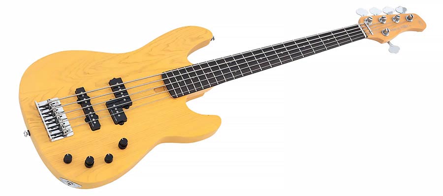 Sire Basses - P6 5/bsb - Mahogany+Ash Top 5-String Active Bass Guitar Butterscotch Blonde