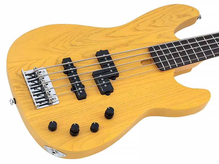 Sire Basses - P6 5/bsb - Mahogany+Ash Top 5-String Active Bass Guitar Butterscotch Blonde
