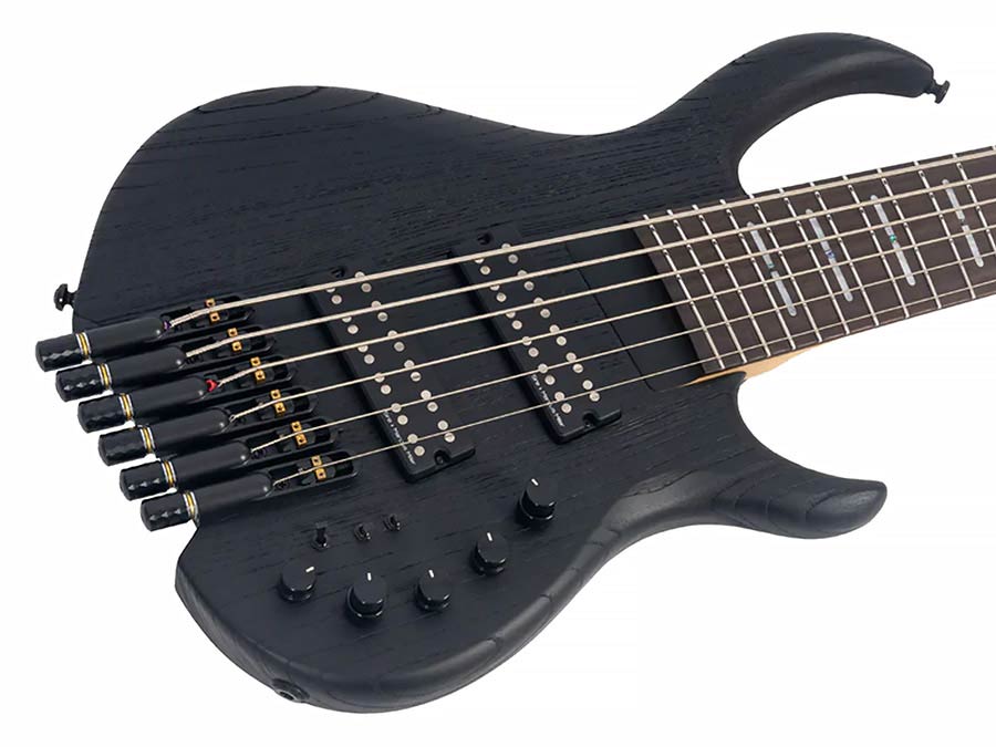 Sire Basses - M6h 6/bks - Swamp Ash 6-String Active Bass– Sandblasted Black