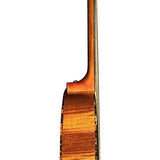 mini jumbo guitar, solid spruce top, flamed okoume b&s, amara ebony fb, vint sunburst, EQ + gigbag