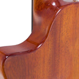 hollow body electric nylon guitar, spruce top, mahogany body, amara ebony fb, nat + hard shell case