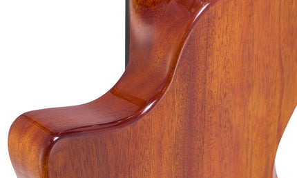 hollow body electric nylon guitar, spruce top, mahogany body, amara ebony fb, nat + hard shell case