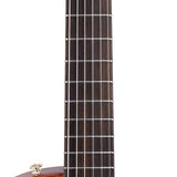 hollow body electric nylon guitar, spruce top, mahogany body, amara ebony fb, nat + hard shell case