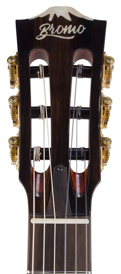 hollow body electric nylon guitar, spruce top, mahogany body, amara ebony fb, nat + hard shell case