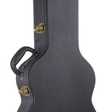 hollow body electric nylon guitar, spruce top, mahogany body, amara ebony fb, nat + hard shell case