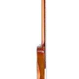 hollow body electric nylon guitar, spruce top, mahogany body, amara ebony fb, tbk + hard shell case