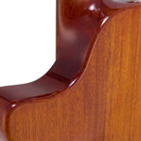 hollow body electric nylon guitar, spruce top, mahogany body, amara ebony fb, 3ts + hard shell case