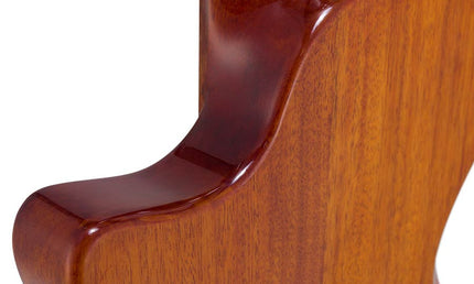 hollow body electric nylon guitar, spruce top, mahogany body, amara ebony fb, 3ts + hard shell case