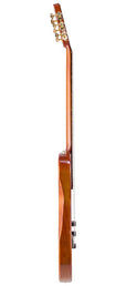 hollow body electric nylon guitar, spruce top, mahogany body, amara ebony fb, 3ts + hard shell case