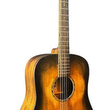 dreadnought guitar all solid tonewoods, amara ebony fb, historic sunburst, and heavy duty bag