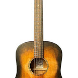dreadnought guitar all solid tonewoods, amara ebony fb, historic sunburst, and heavy duty bag