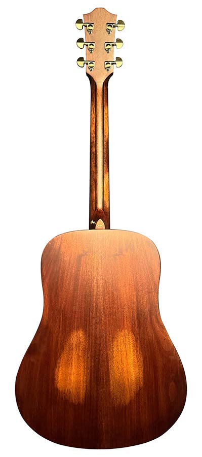 dreadnought guitar all solid tonewoods, amara ebony fb, historic sunburst, and heavy duty bag