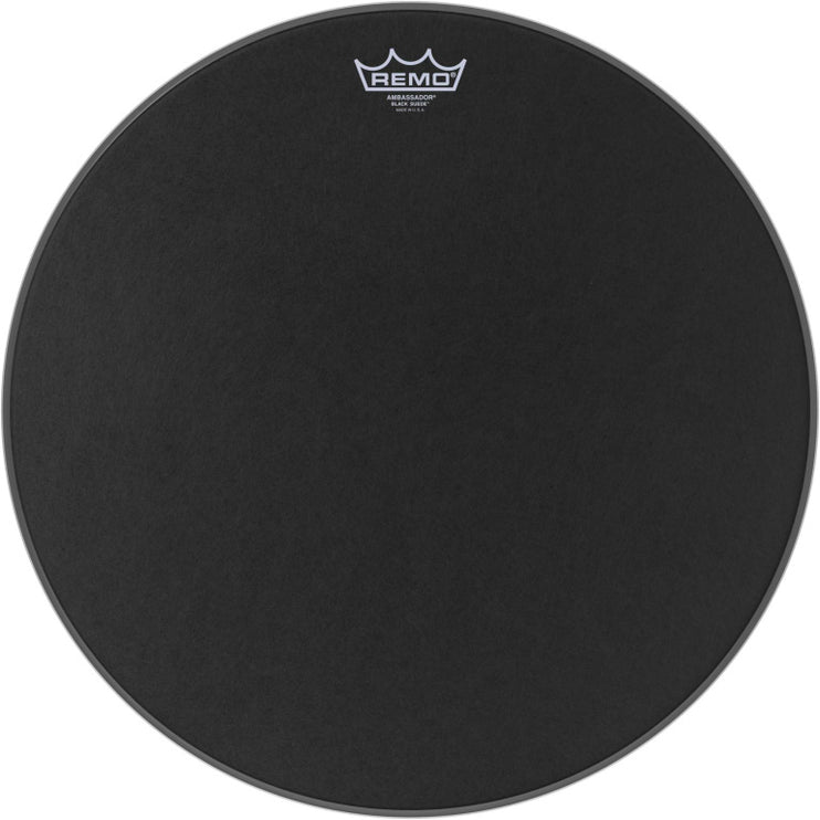 Remo - BA-0818-ES - 18" Black Suede Ambassador Snare/ Floortom Head