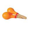 maracas, plastic, large model, pair, orange