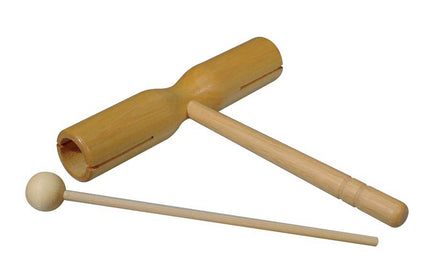 2-tone tubular woodblock, wood, T-model, with beater, small