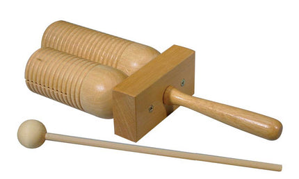 2-tone tubular woodblock, I-model, wood, with beater