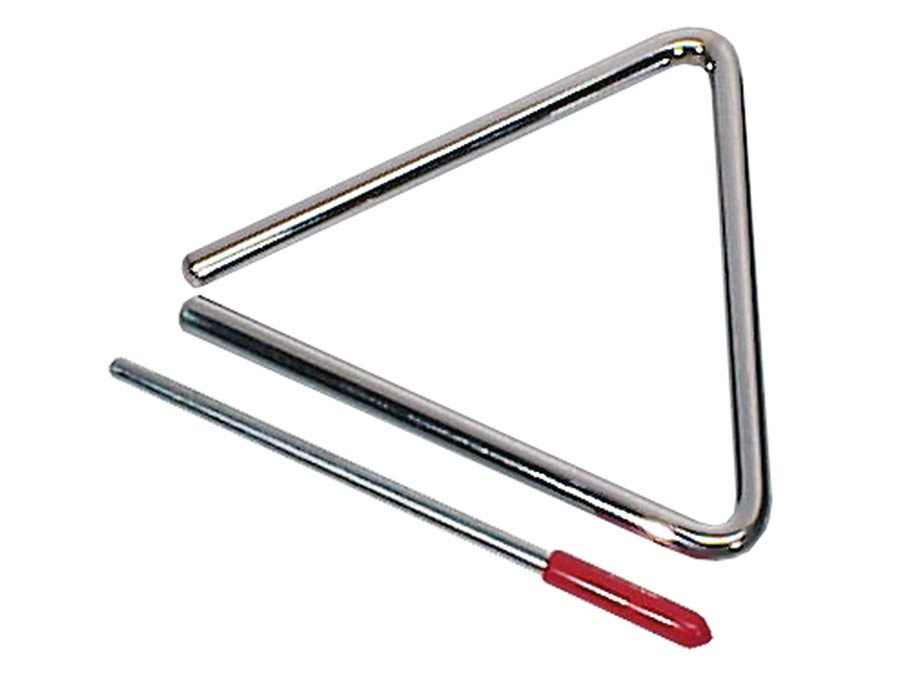 triangle, chrome plated, with beater, diameter: 8 mm., 5"