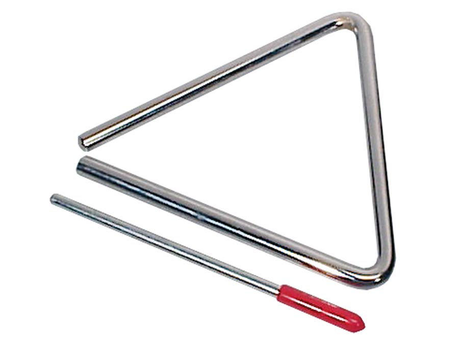 triangle, chrome plated, with beater, diameter: 8 mm., 6"