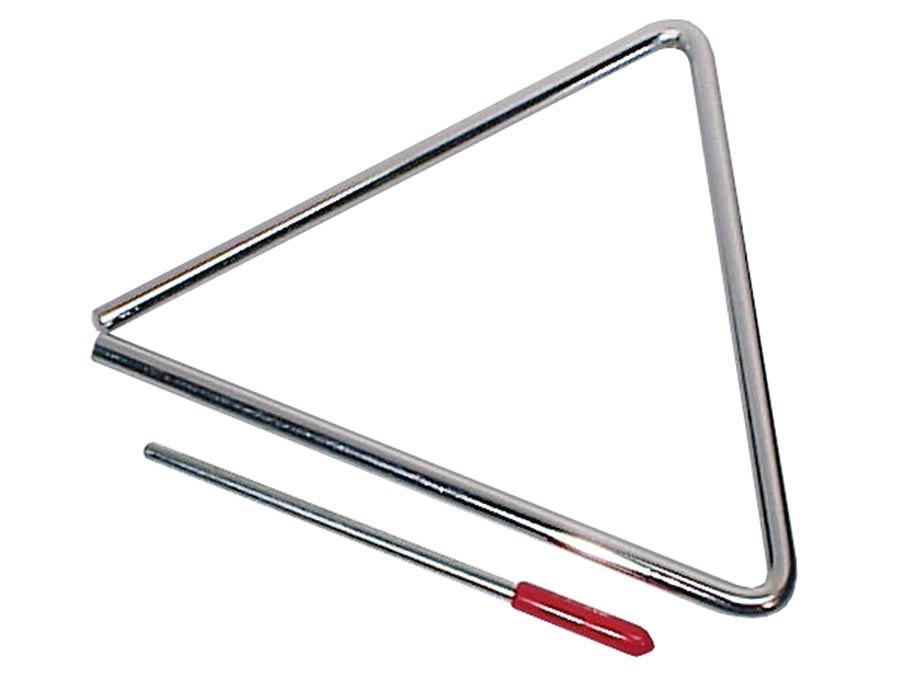 triangle, chrome plated, with beater, diameter: 8 mm., 7"