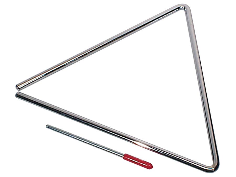 triangle, chrome plated, with beater, diameter: 8 mm., 10"