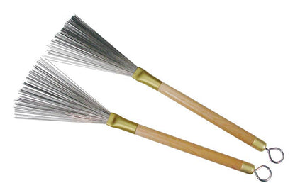 brushes, metal bristles, retractable, wooden handles