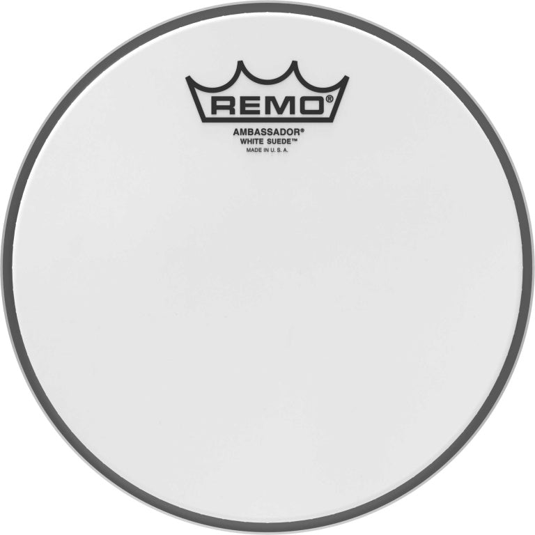 Remo - BA-0808-WS - 08" White Suede Ambassador Tom Head