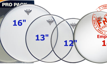 Remo - PP-0312-BE - ProPack (12", 13", 16" Emperor Clear + FREE 14" BE-0114-00)