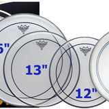 Remo - PP-0312-PS - ProPack (12", 13", 16" Pinstripe Clear + FREE 14" P3-0114-BP)