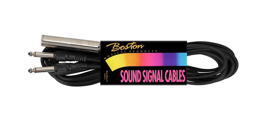 Boston - AC-150 - Audio Cable Black, 3.00 Meter, Jack F Mono, 2 Jack M Mono