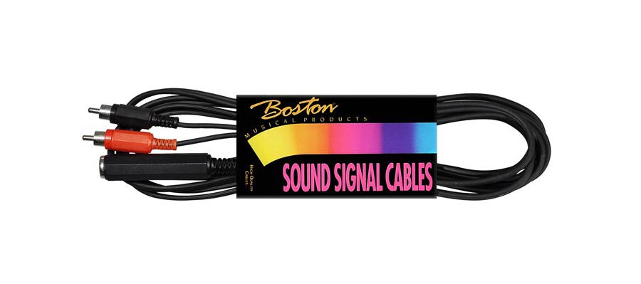 Boston - AC-320 - Audio Cable Black, 3.00 Meter, Jack F.st, 2 Rca M
