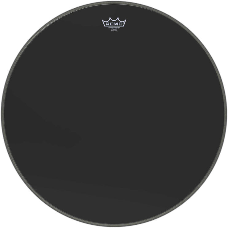 Remo - P3-1024-ES - 24" Powerstroke 3 Ebony Bass Drum Head with Dynamo Underlay