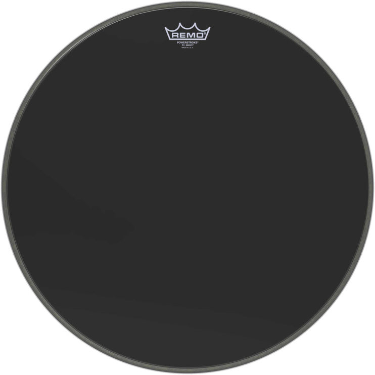 Remo - P3-1020-ES - 20" Powerstroke 3 Ebony Bass Drum head with Dynamo underlay