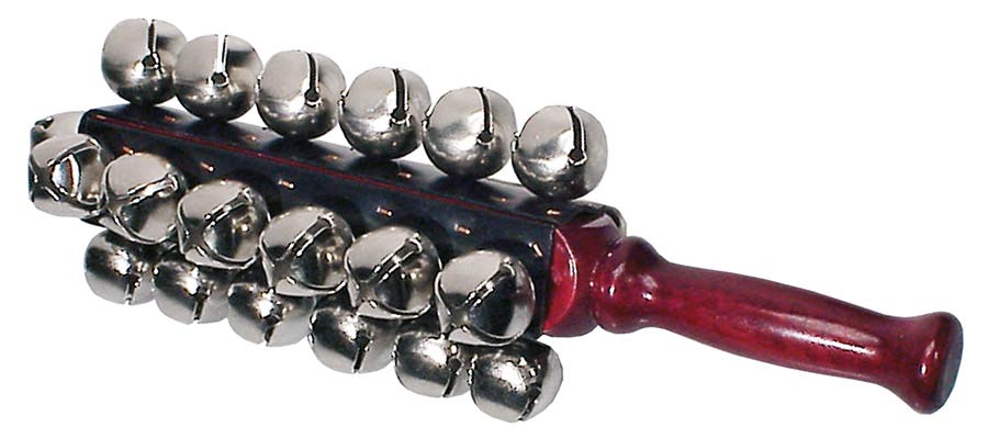 sleigh bells with wooden handle, 25 bells of 30 mm.