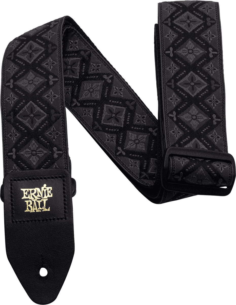 Ernie Ball Jacquard Gitaarriem Zwart – Regal Black