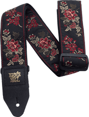 Ernie Ball Jacquard Gitaarriem Rood – Red Rose