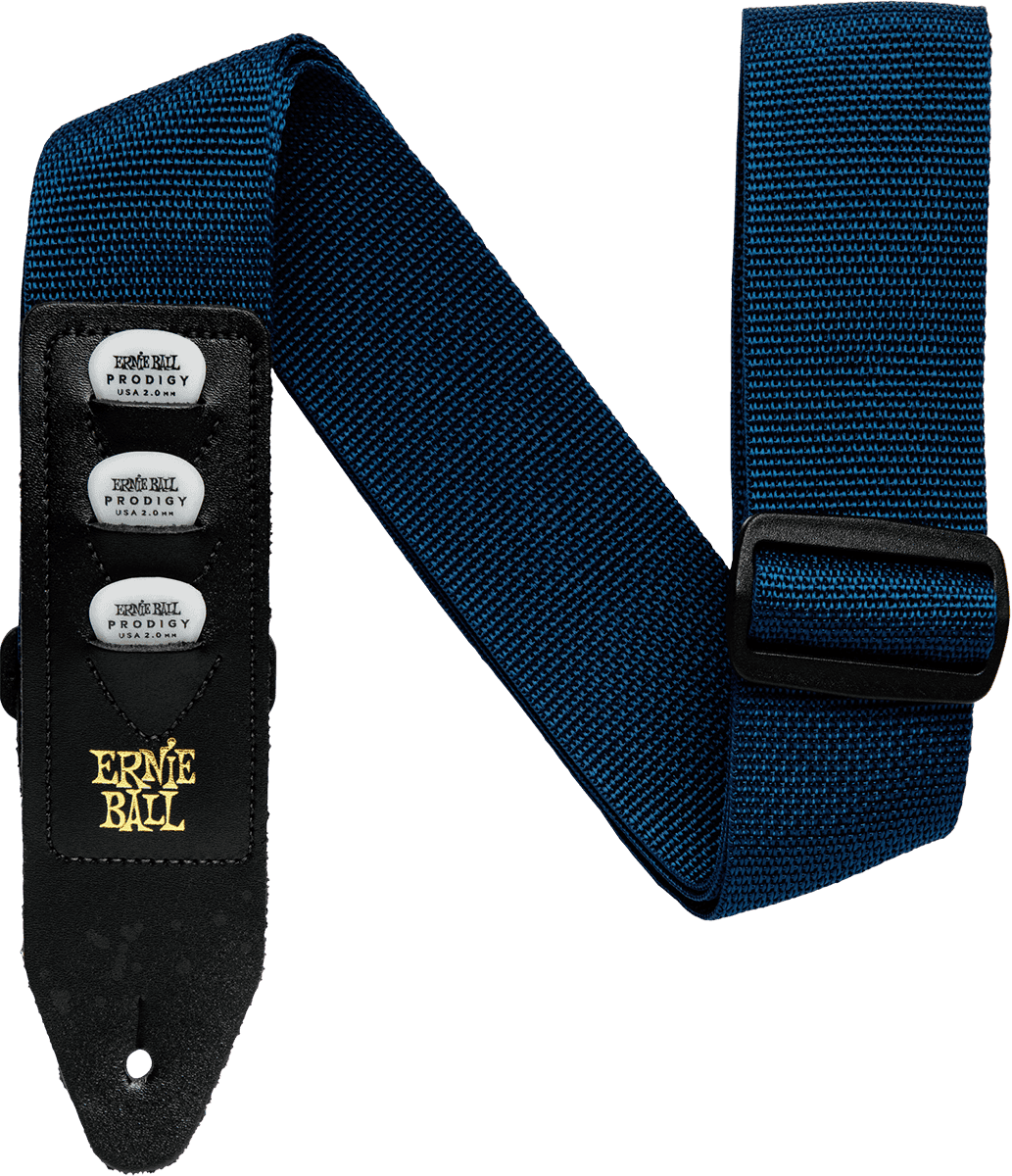 Ernie Ball Pickholder Gitaarriem Blauw