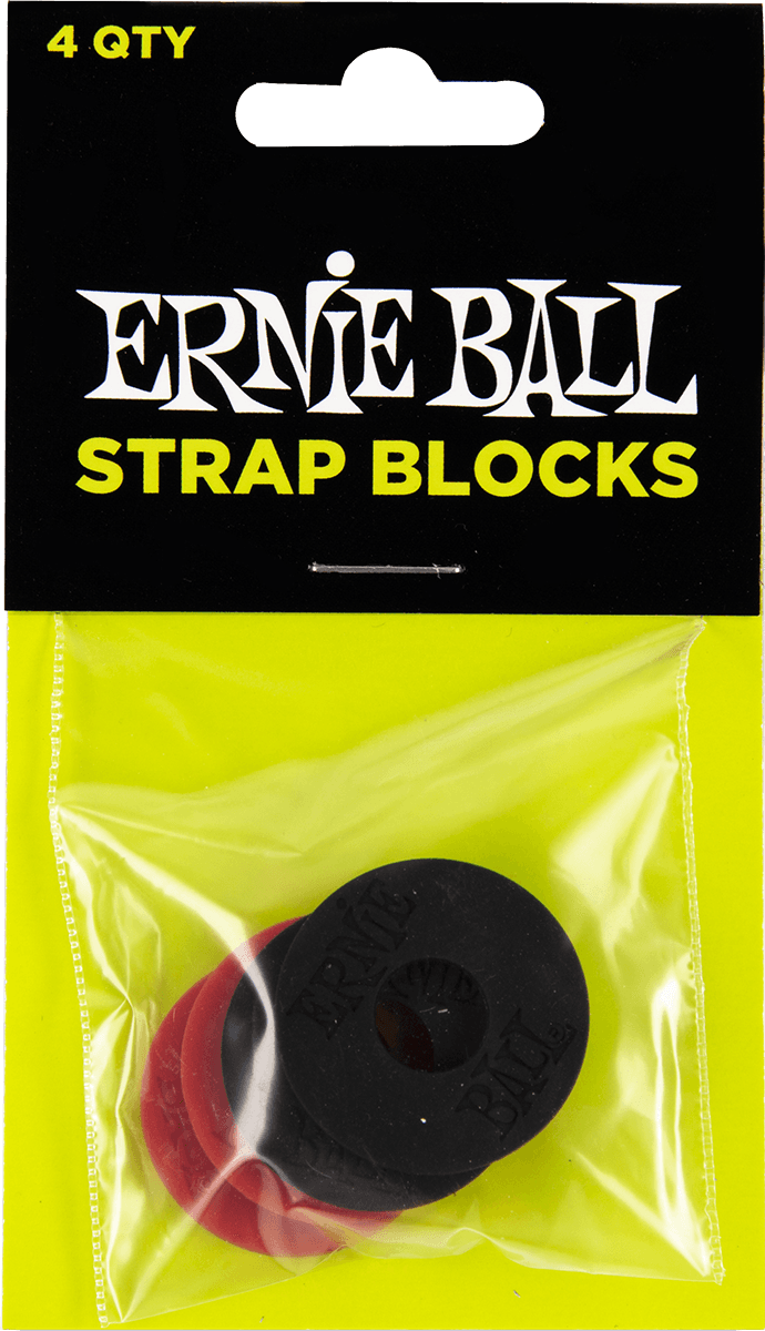 Ernie Ball Strap Blocks Rood/Zwart – 4 stuks