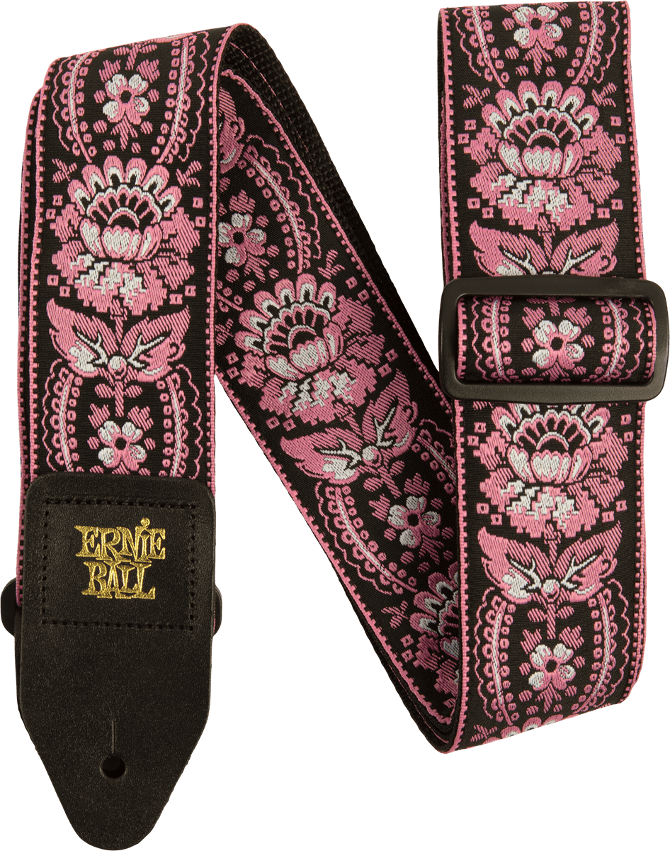 Ernie Ball Jacquard Gitaarriem Roze