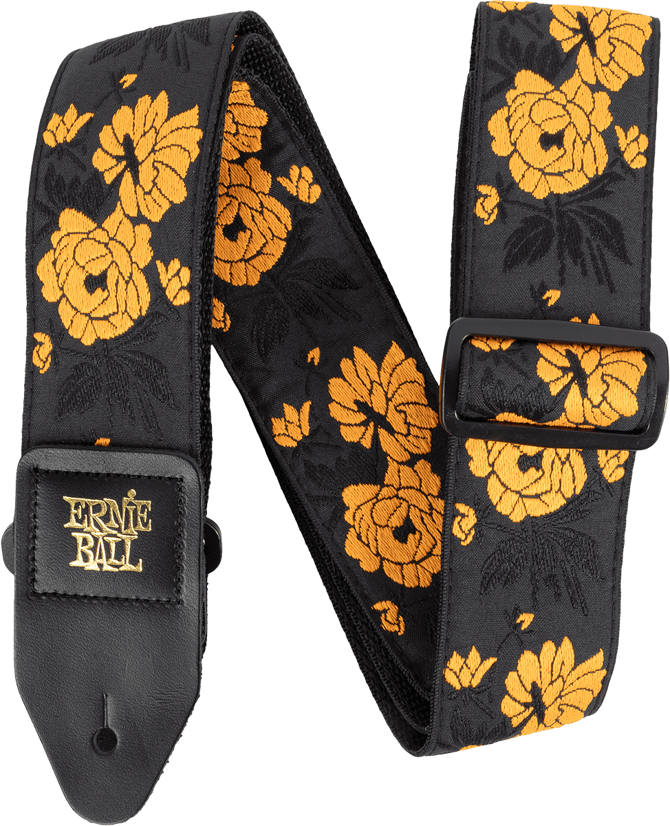 Ernie Ball Jacquard Gitaarriem – Tangerine Rose