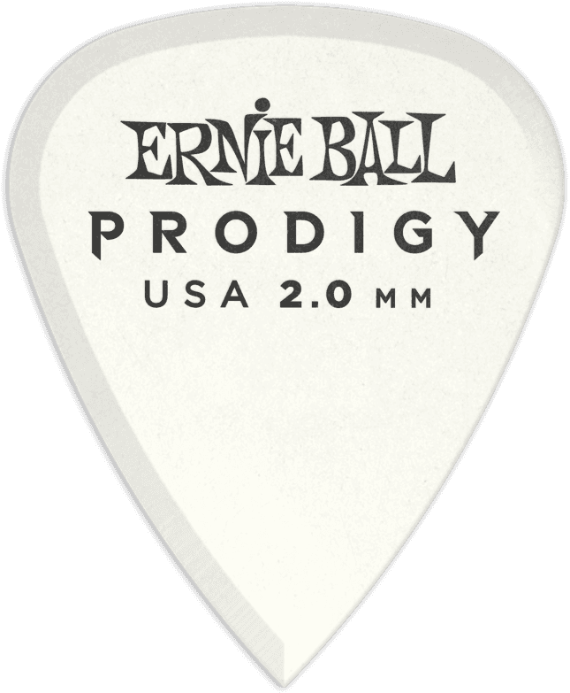 Ernie Ball Prodigy Plectrums 2,0 mm Wit 6 stuks – Zakje met 6 wit 2mm