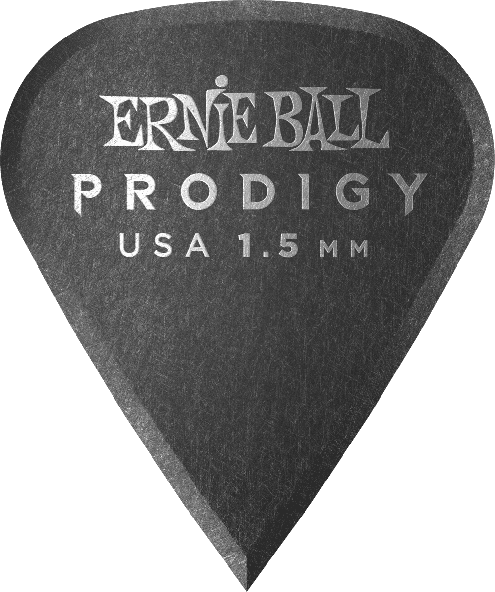 Ernie Ball Prodigy Plectrums 1,5 mm Zwart 6 stuks – Zakje met 6 zwart geslepen 1,5mm