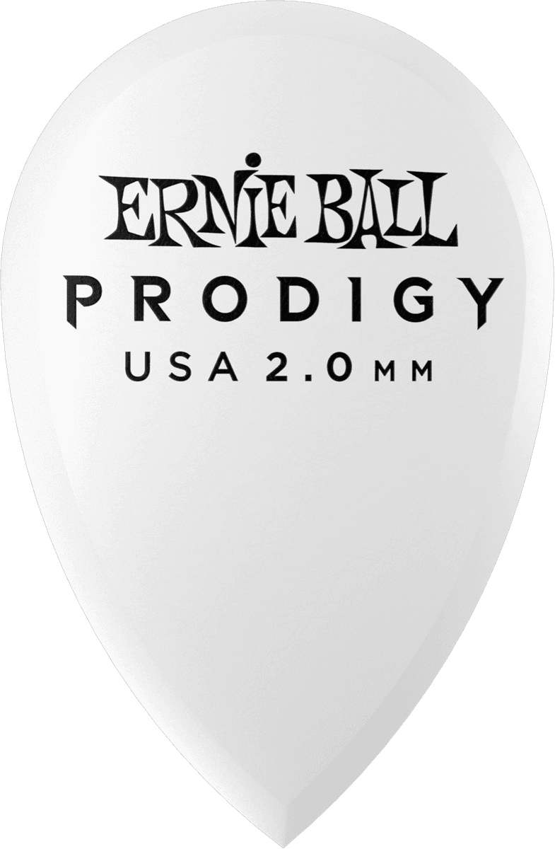 Ernie Ball Prodigy Plectrums 2,0 mm Wit 6 stuks – Zakje met 6 wit tear 2mm