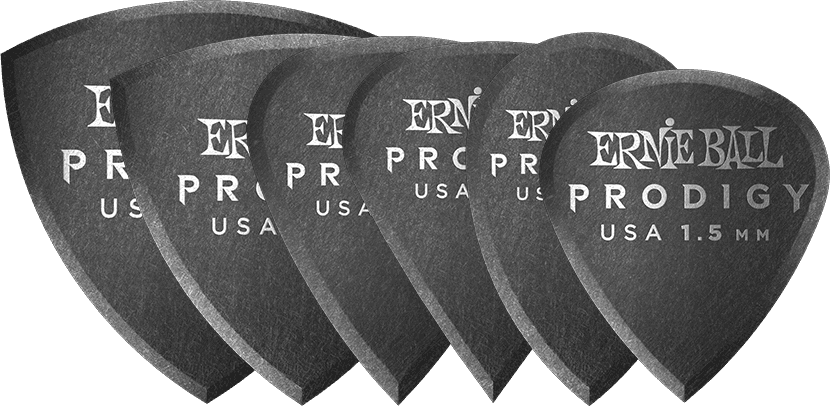 Ernie Ball Prodigy Plectrums 1,5 mm Zwart 6 stuks – Multipack van 6 Prodigy zwart 1,5mm