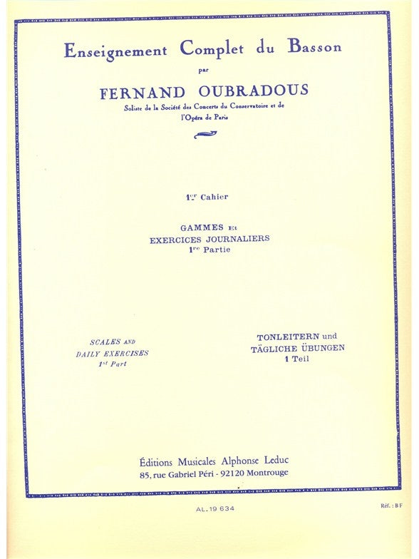 Oubradous: Complete Study of the Bassoon,